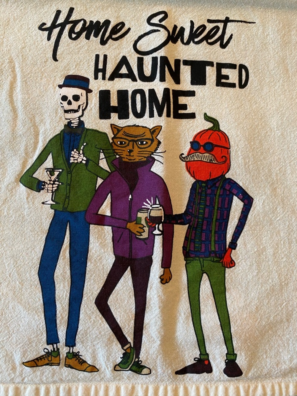 Home Sweet Haunted Home Halloween Graphic Kitchen Towel